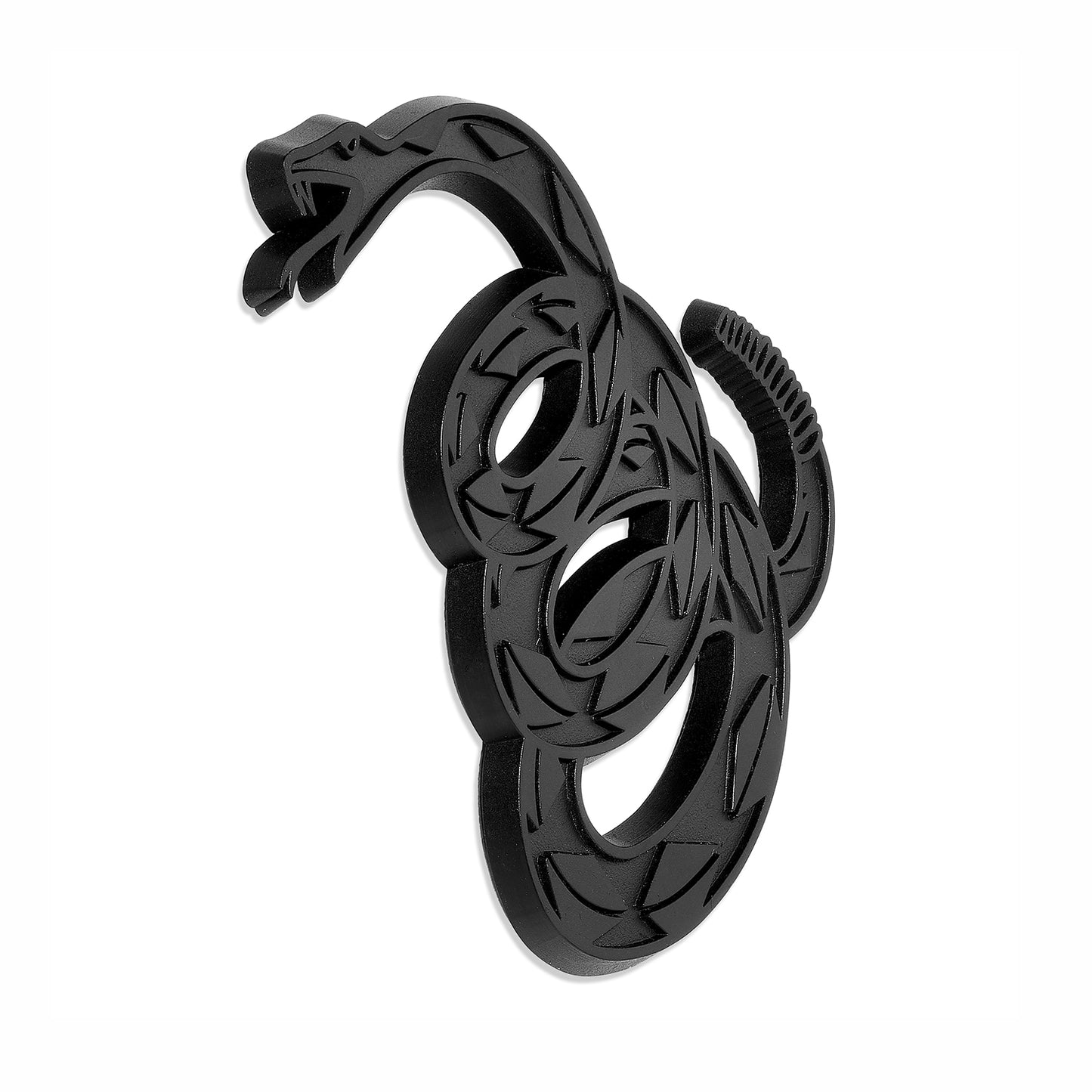 Gadsden "Don't Tread On Me" Rattlesnake Car Emblem (Tactical Black)