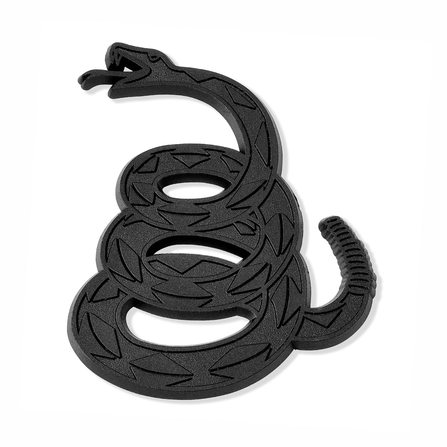 Gadsden "Don't Tread On Me" Rattlesnake Car Emblem (Tactical Black)