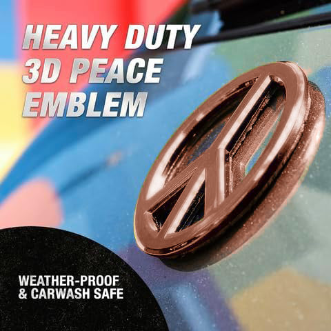 Classic Peace Sign Car Emblem (Rose Gold)