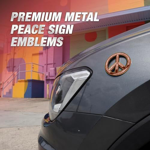 Classic Peace Sign Car Emblem (Rose Gold)