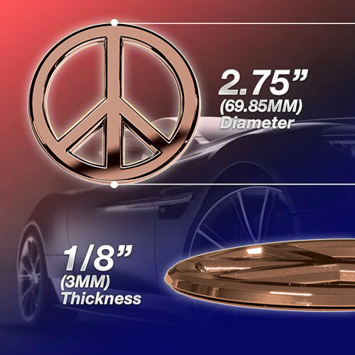 Classic Peace Sign Car Emblem (Rose Gold)