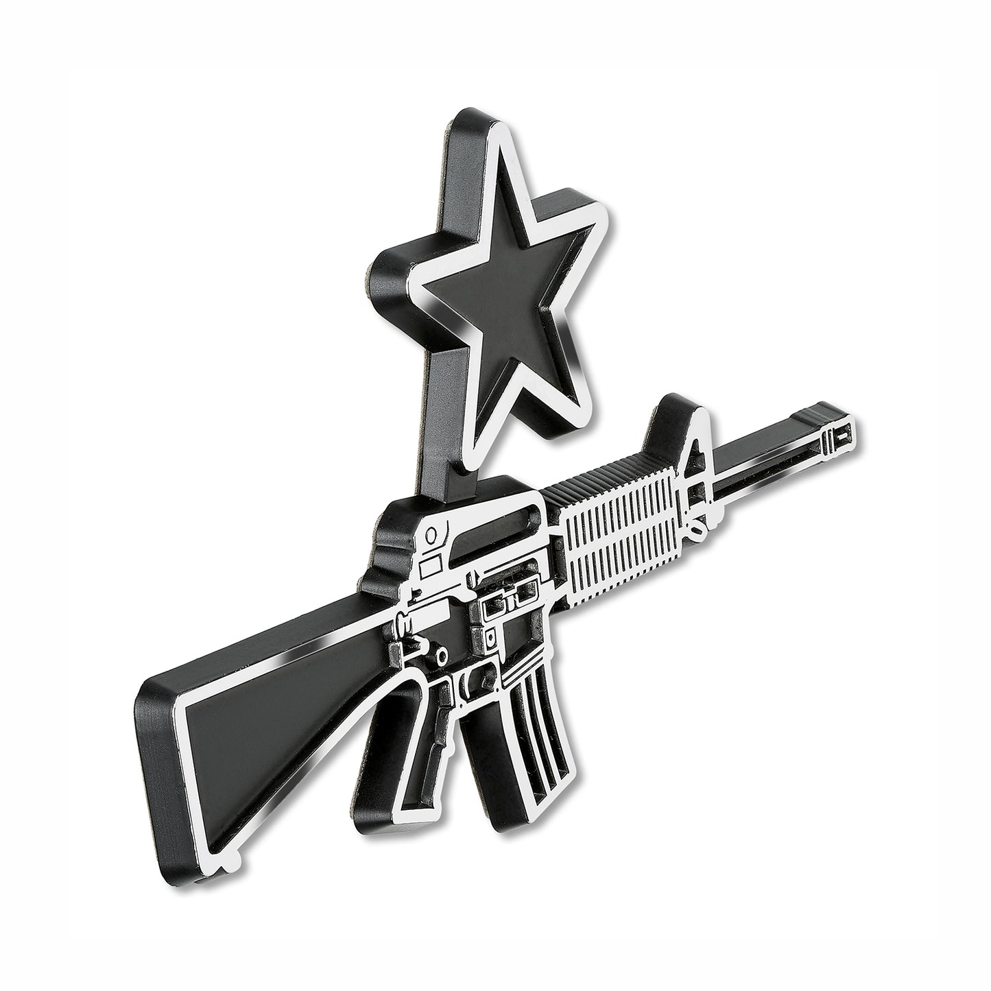 AR-15 Style "Come and Take It" Car Emblem (Chrome/Black)