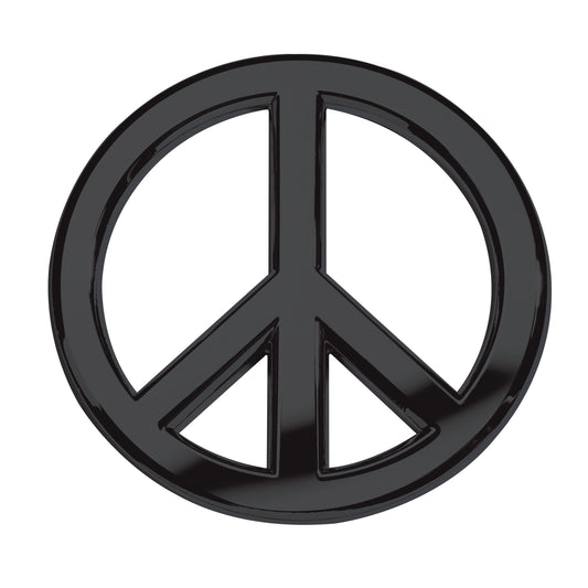 Classic Peace Sign Metal Car Emblem (Black)