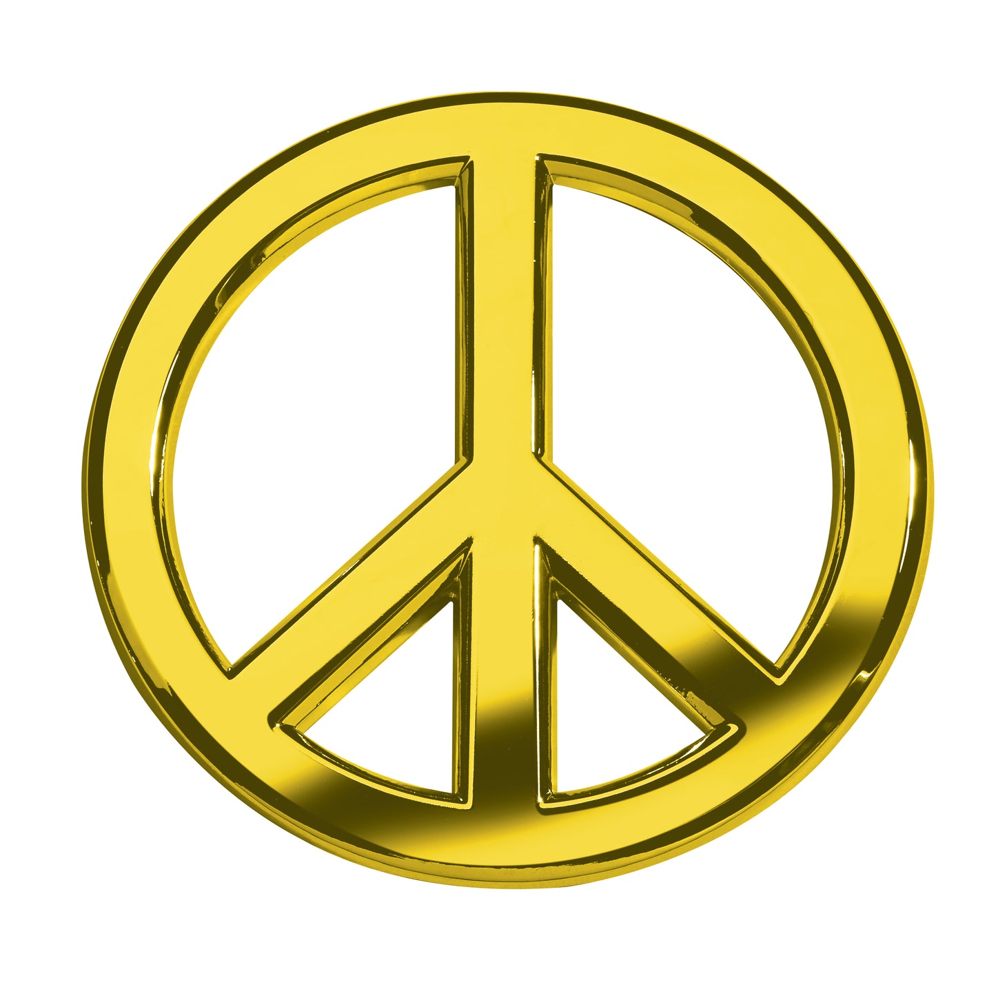 Classic Peace Sign Metal Car Emblem (Gold)