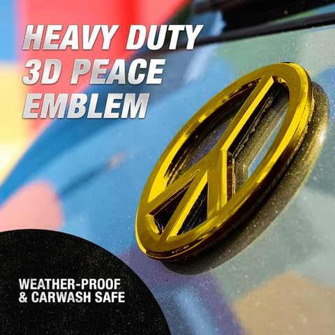 Classic Peace Sign Car Emblem (Gold)