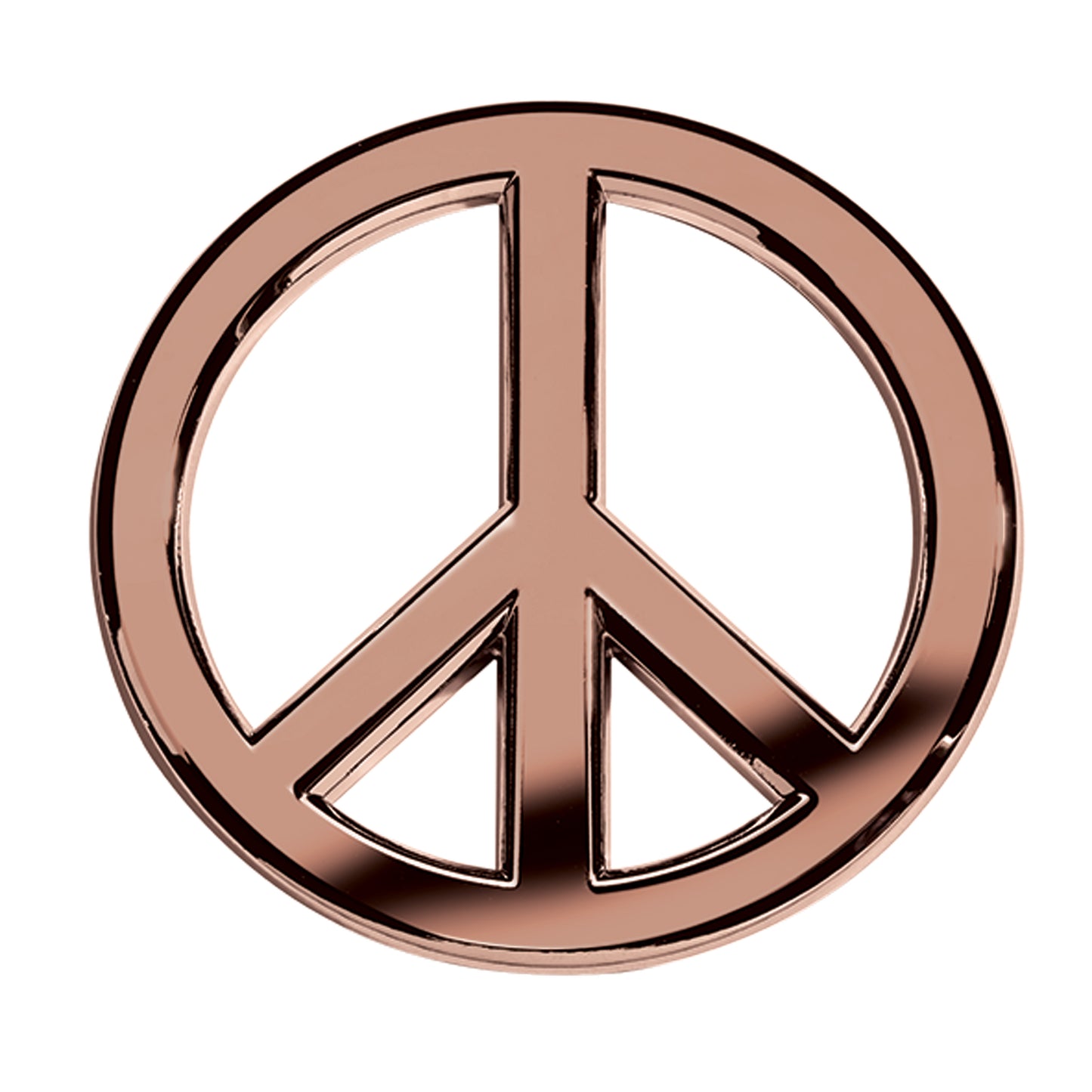 Classic Peace Sign Car Emblem (Rose Gold)