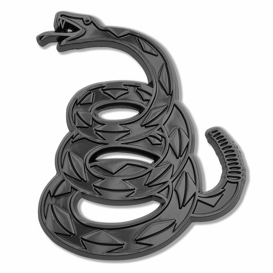 Gadsden "Don't Tread On Me" Rattlesnake Car Emblem (Tactical Black)