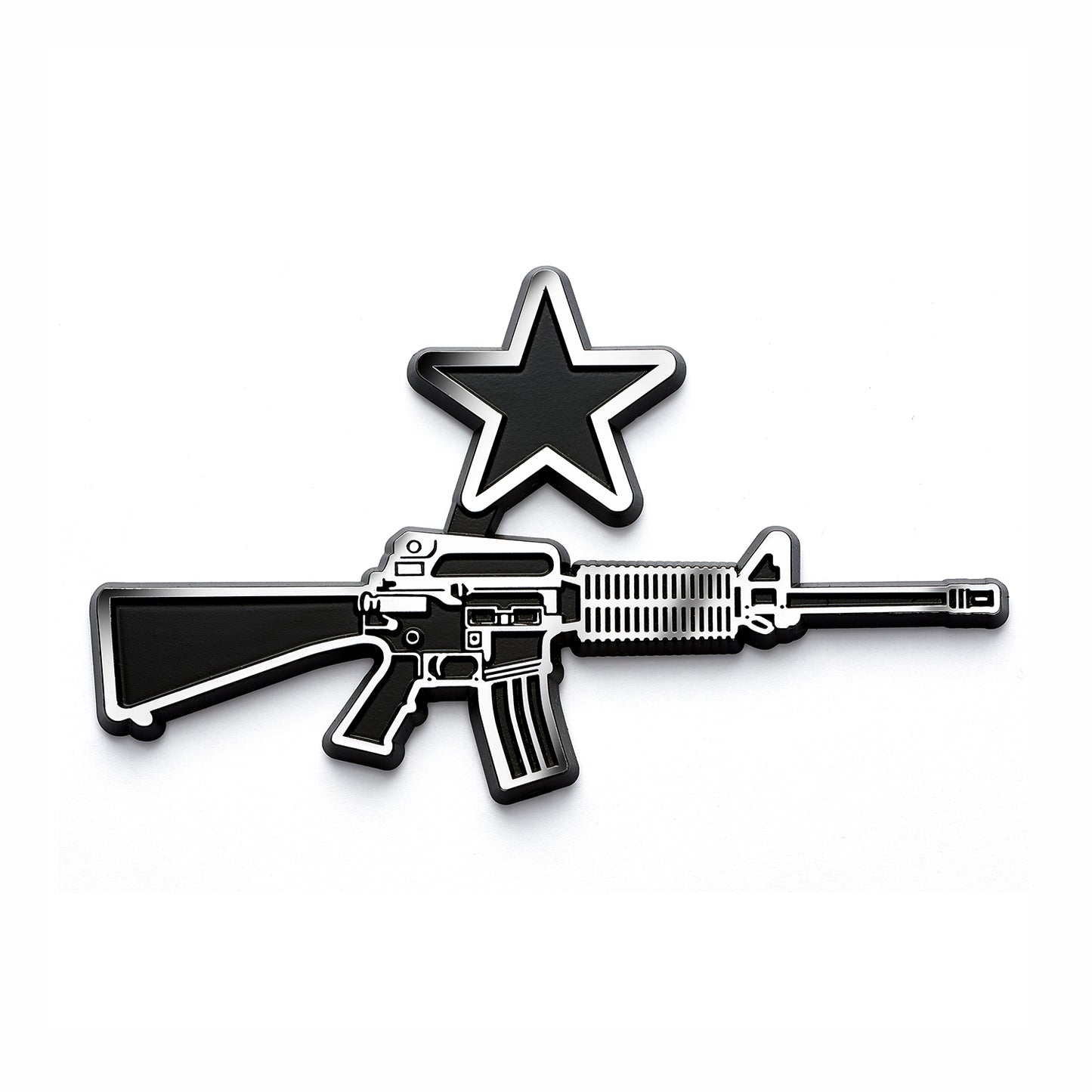 AR-15 Style "Come and Take It" Car Emblem (Chrome/Black)
