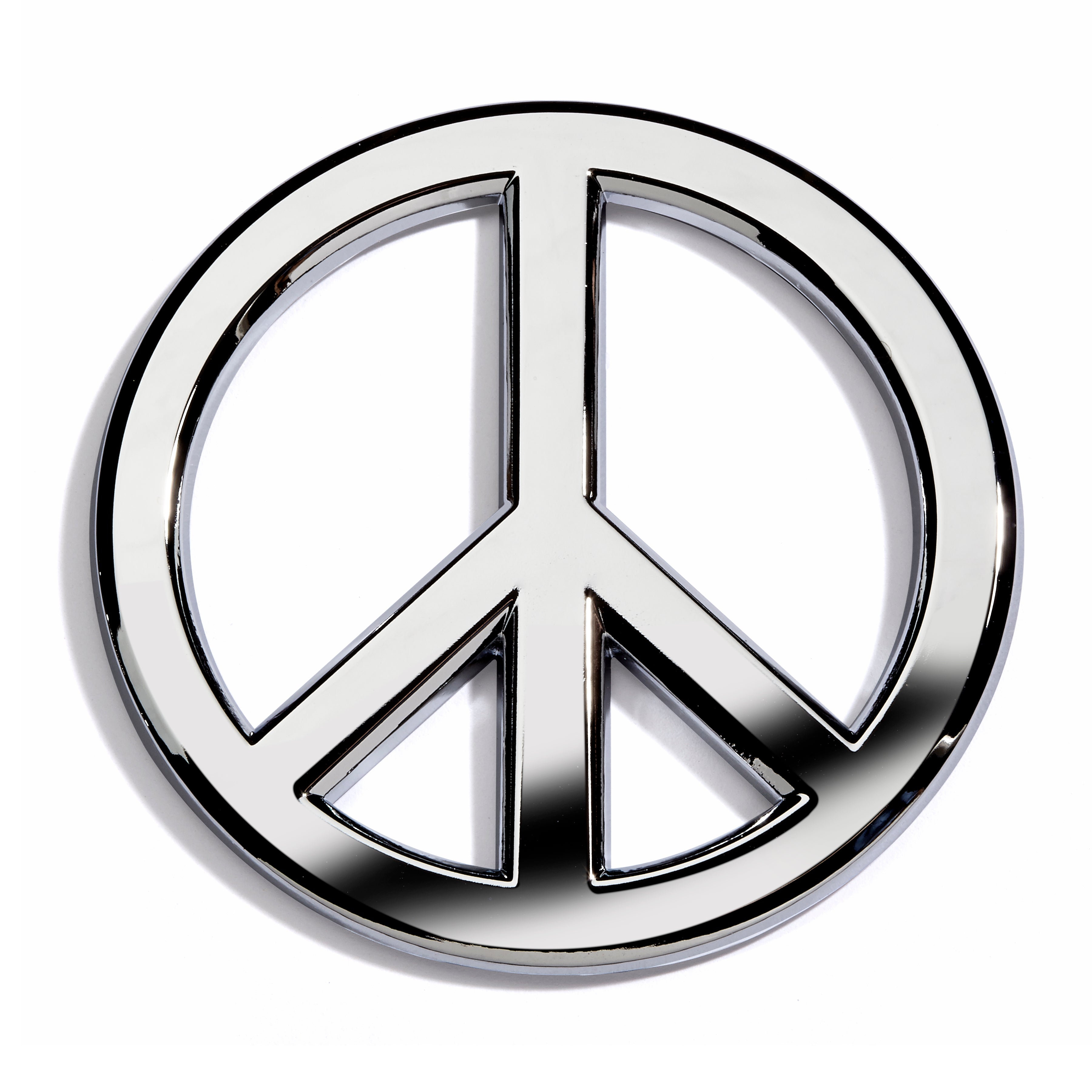 Classic Peace Sign Car Emblem (Chrome) – Revolution Car Badges