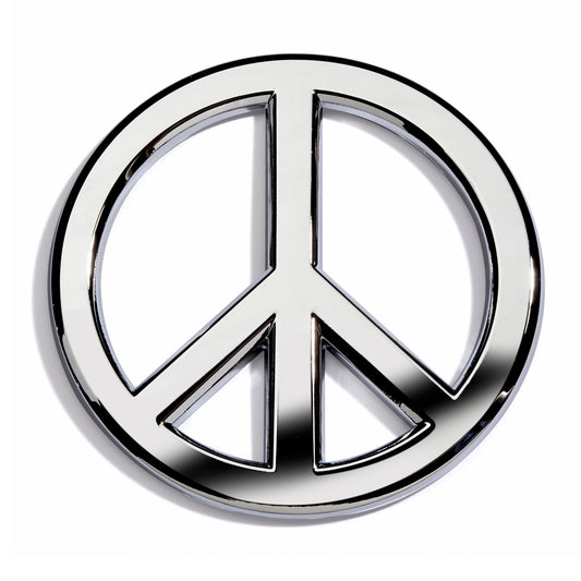 Classic Peace Sign Car Emblem (Chrome)